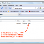 How to permanantly disable Geo-Location or location-aware browsing in Mozilla Firefox?