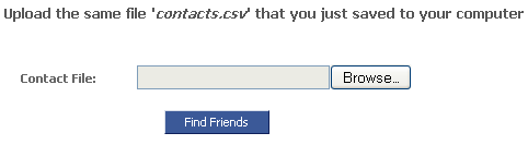 Upload your Orkut Contacts List CSV