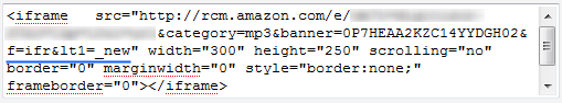 open amazon referal ad in new window