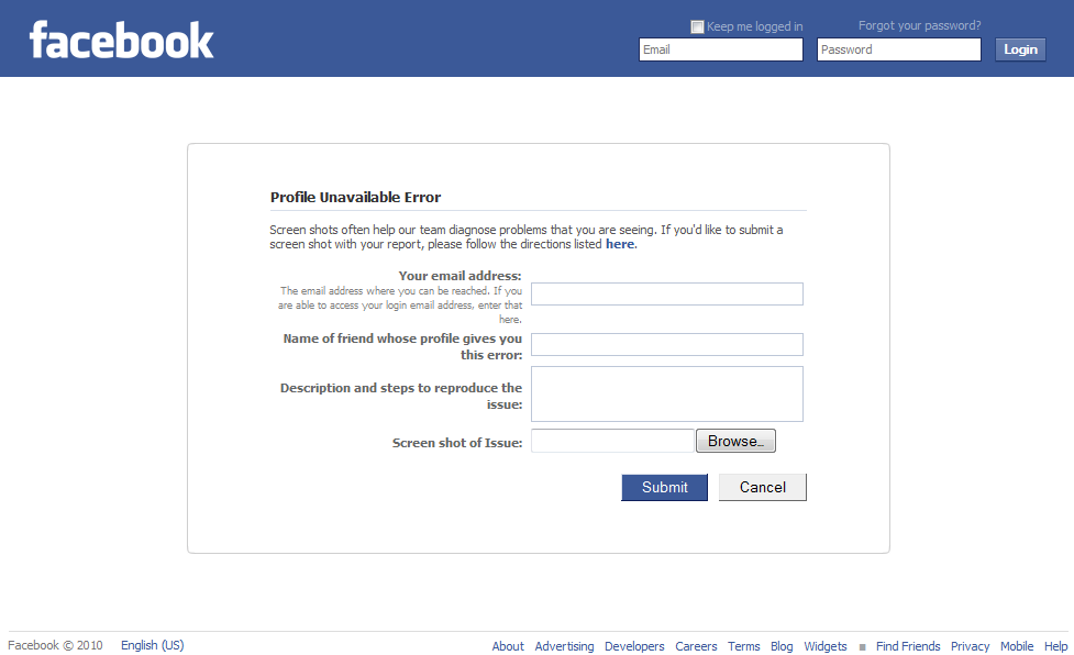 Error Feature Unavailable Facebook Login is currently unavailable