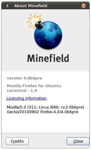 Firefox 4 Minefield in Ubuntu