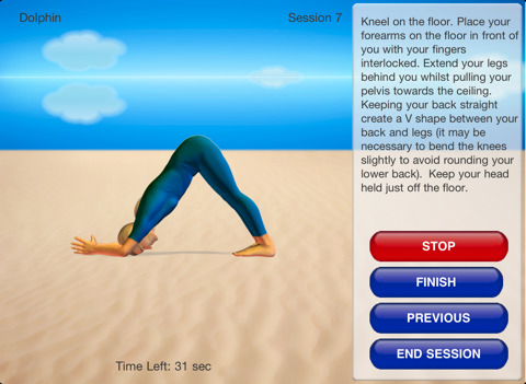 Yoga procedure as demonstrated in the App