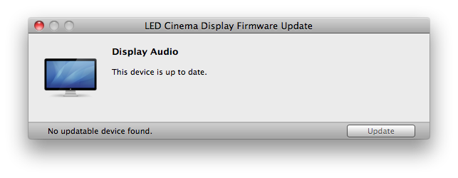 LED Cinema Display Firware 1.0 Installed