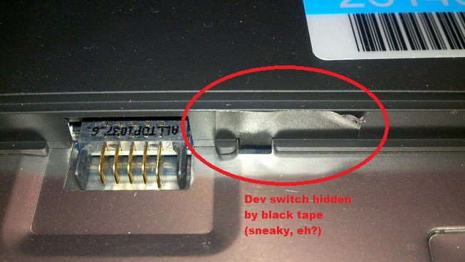 cr-48 Notebook Developer Mode: switch hidden by black tape