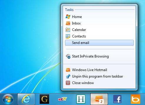 Hotmail Notifications on IE 9 Pinned Tabs