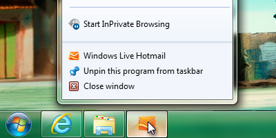 IE 9 Pinned Tabs in Windows 7 Taskbar