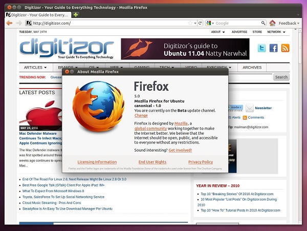 Firefox 5 In Ubuntu