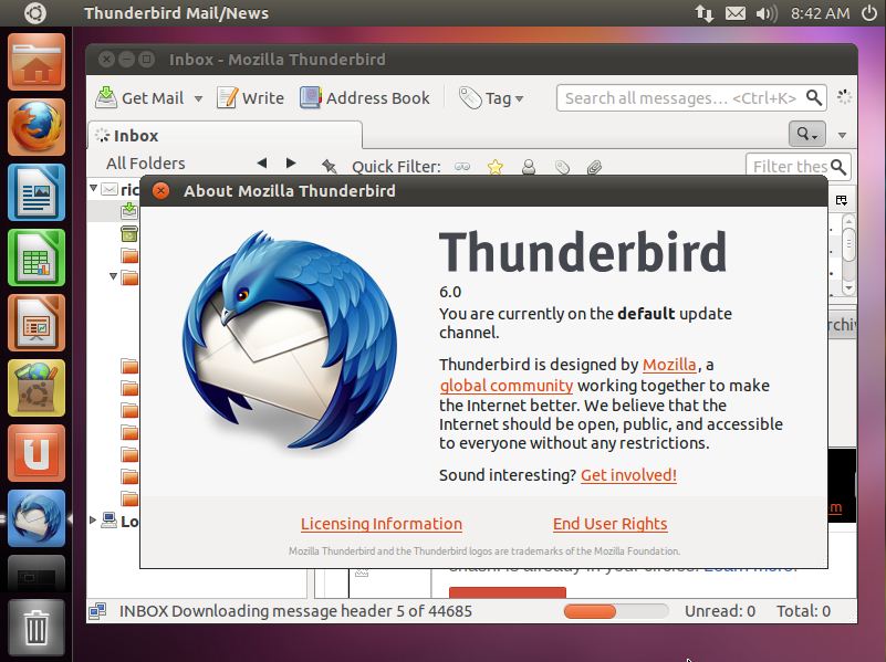 Thunderbird in Ubuntu 11.10 Alpha 3