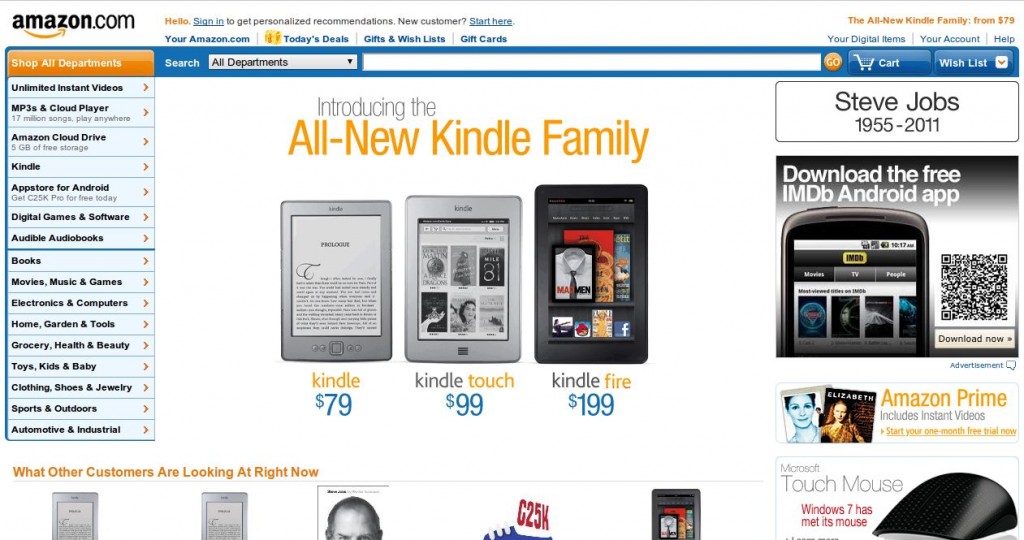Amazon pays tribute to Apple CEO Steve Jobs