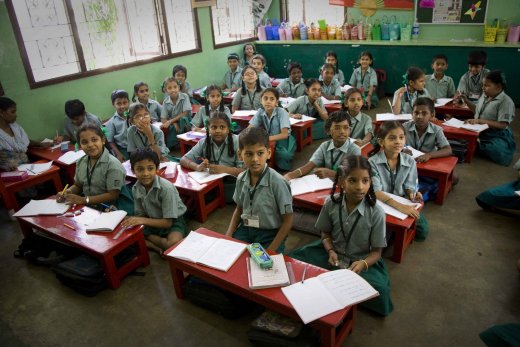 A traditional classroom in India