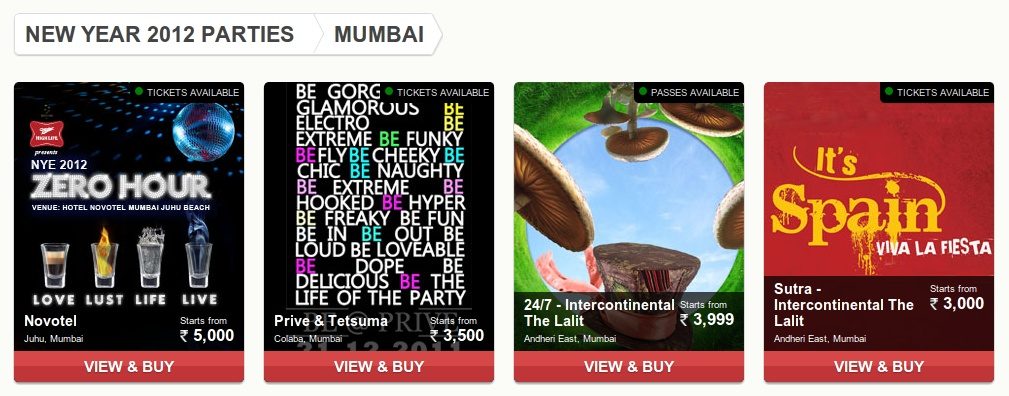 Zomato Parties - Events Ticketing