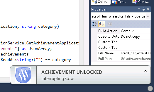 Notifications about your coding achievements