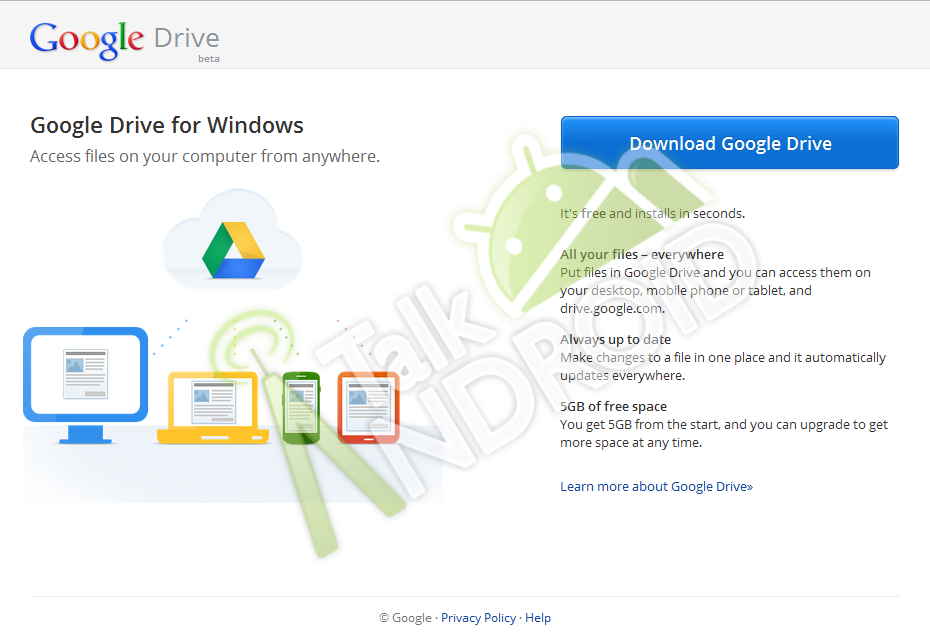 Google Drive - 5GB space with Support for Android, Windows, iOS & Mac