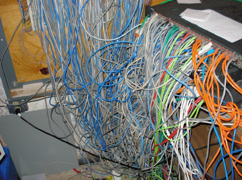 Network Printer Cable Mess