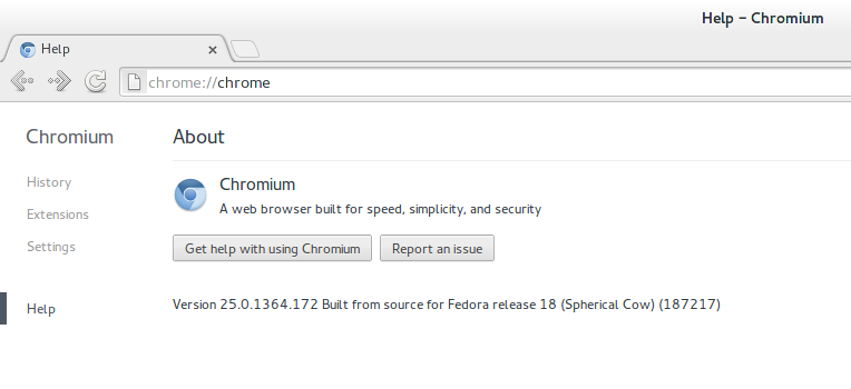 Chromium Browser installed on Fedora 18