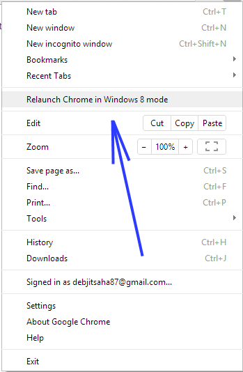 Desktop Mode in Chrome - Windows 8